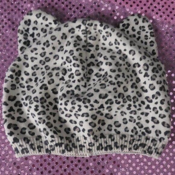 H&M | 1.5 - 4 years | Animal Print Hat With Ears | Leopard Print Knit Beanie - Picture 5 of 8